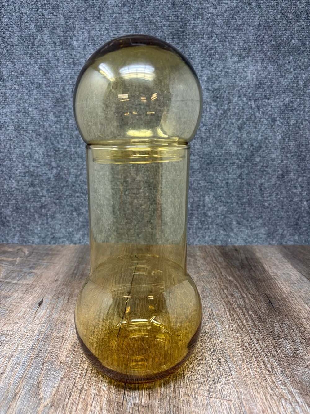 Vintage Federal Glass "Glassics" Sun Gold Roly Poly Bubble Jar/Canister-12 inch